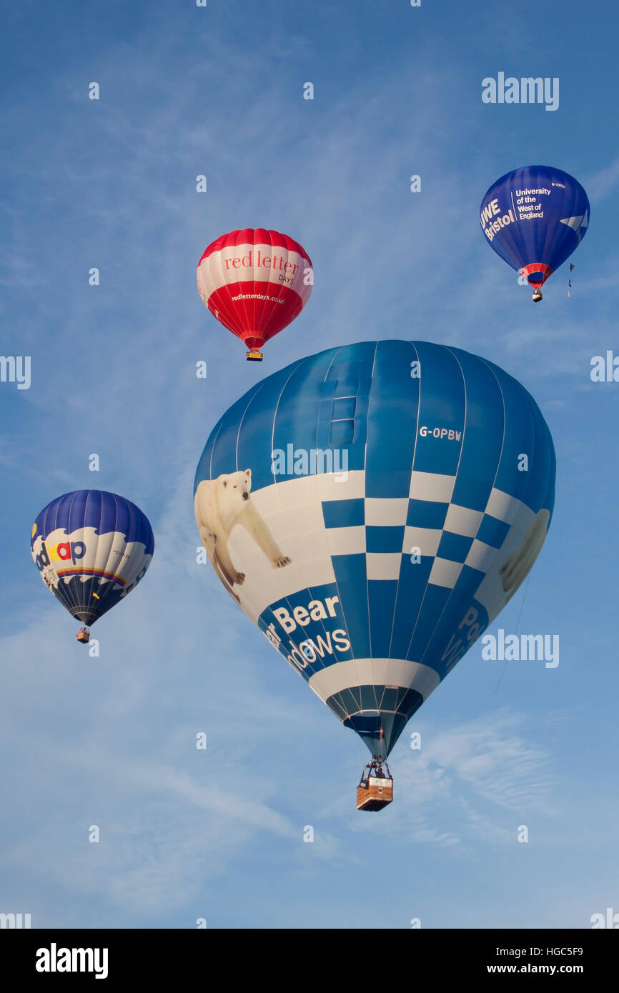 G-OPBW Cameron Hot Air Balloon of Polar Bear Windows at Bristol International Balloon Fiesta 2016 Stock Photo