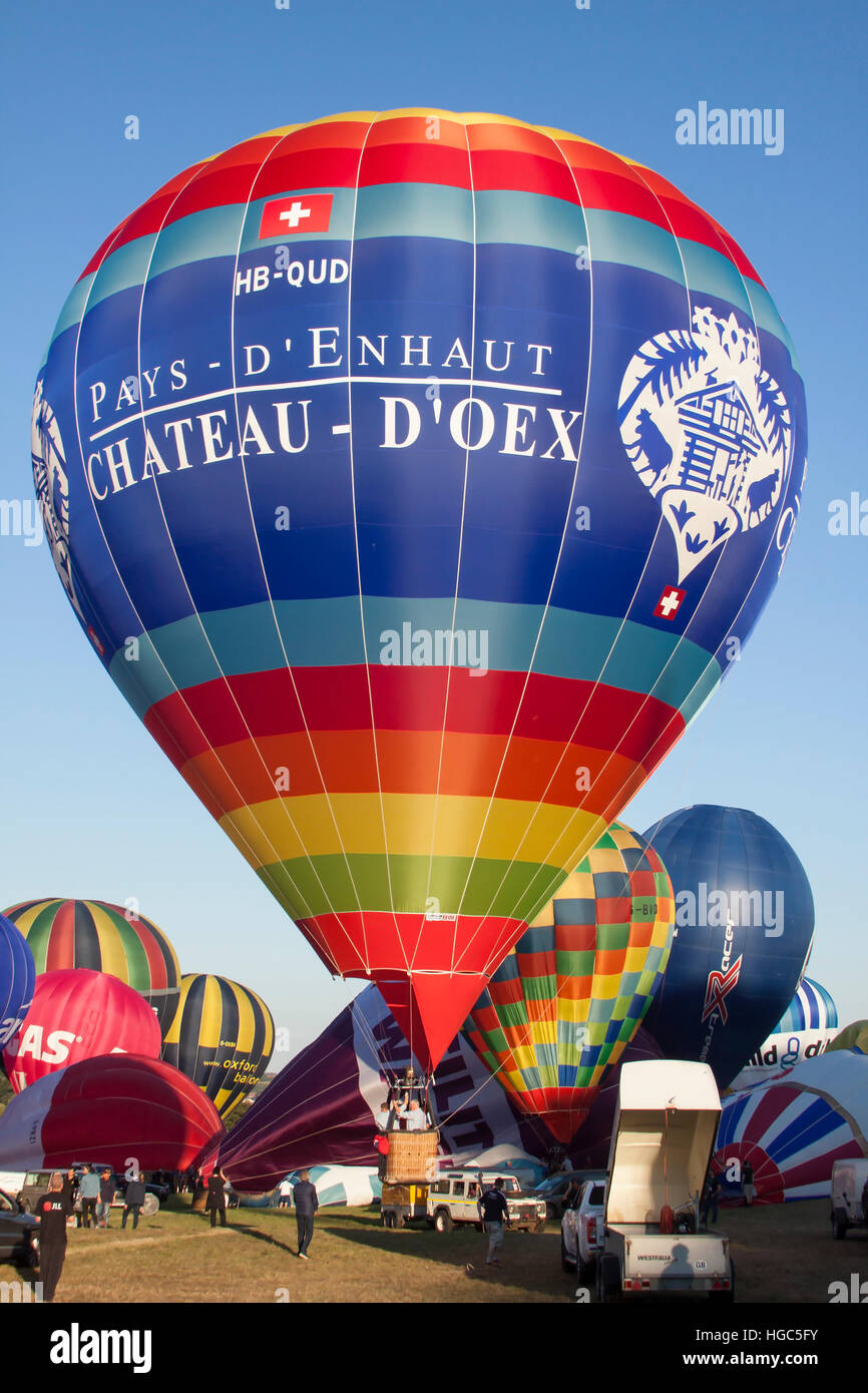 HB-QUD Chateau D'Oex Cameron Hot Air Balloon at Bristol International Balloon Fiesta 2016 Stock Photo