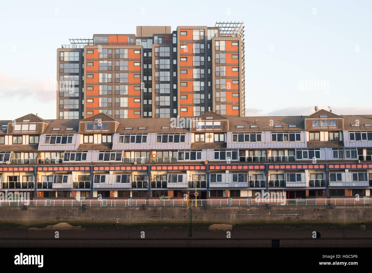 Lancefield Quay, riverside apartments and River Heights on the River