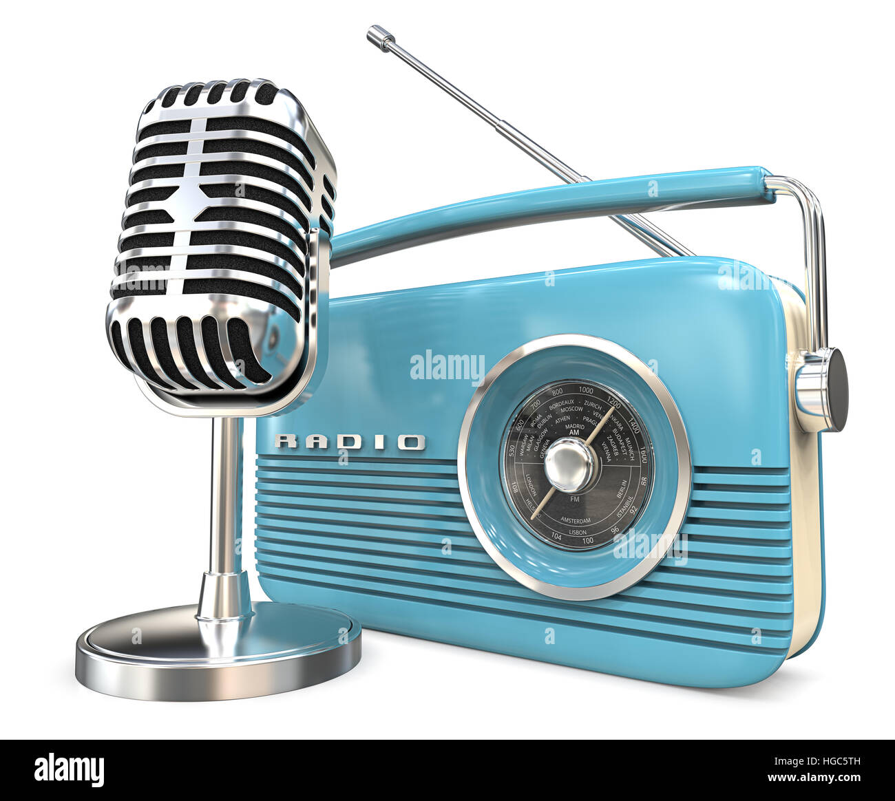 3d render retro radio icon hi-res stock photography and images - Alamy