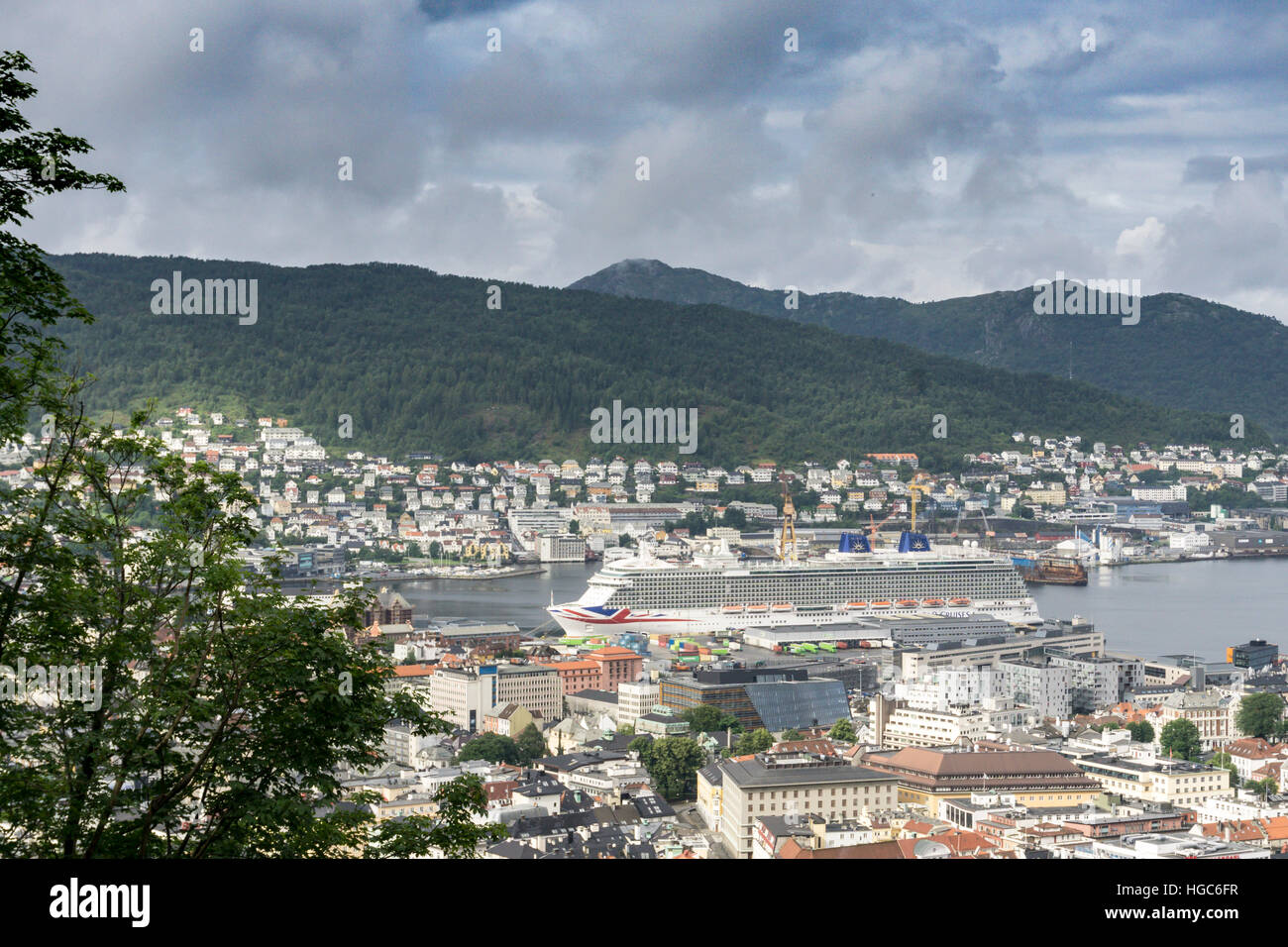 View of Bergen, Norway from Mount Floyen Stock Photo