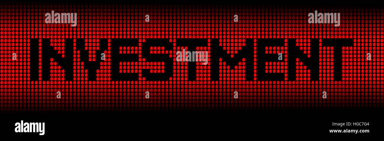 Investment text on abstract houses background illustration Stock Photo ...