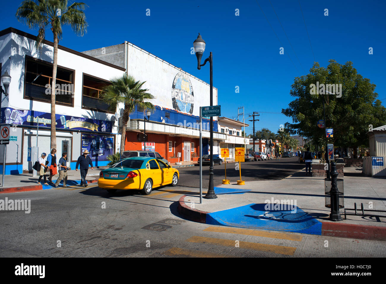 Street scene in La Paz, Sea of Cortez, Baja California, Mexico. Stock Photo