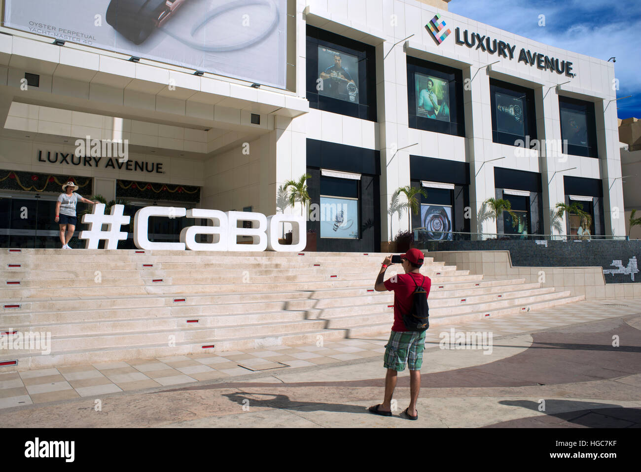 Puerto Paraiso and Luxury Avenue shopping area, Cabo San Lucas, Baja California, Mexico. Stock Photo
