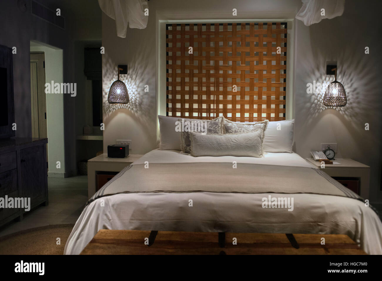 Inside the room in Esperanza resort, Cabo San Lucas, Los Cabos, Sea of Cortez, Baja California, Mexico. Stock Photo