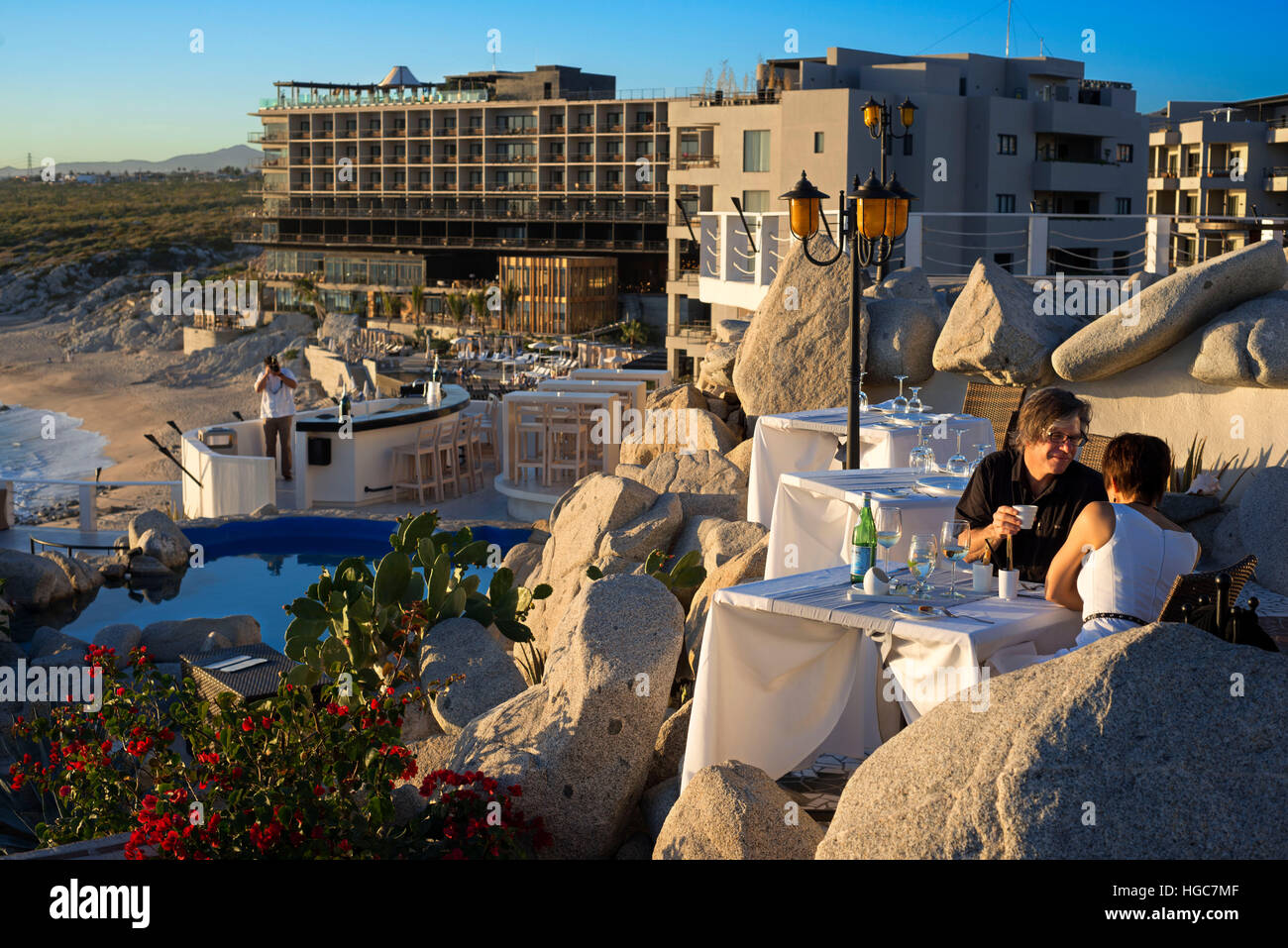 Sunset da Mona Lisa, romantic restaurant in Los Cabos, Mexico, Sea of