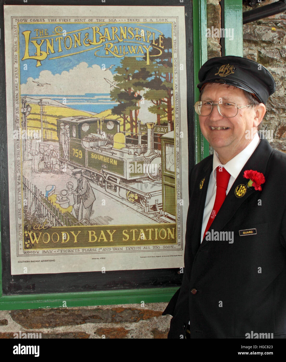 Southern Railway Guard, North Devon, UK Stock Photo