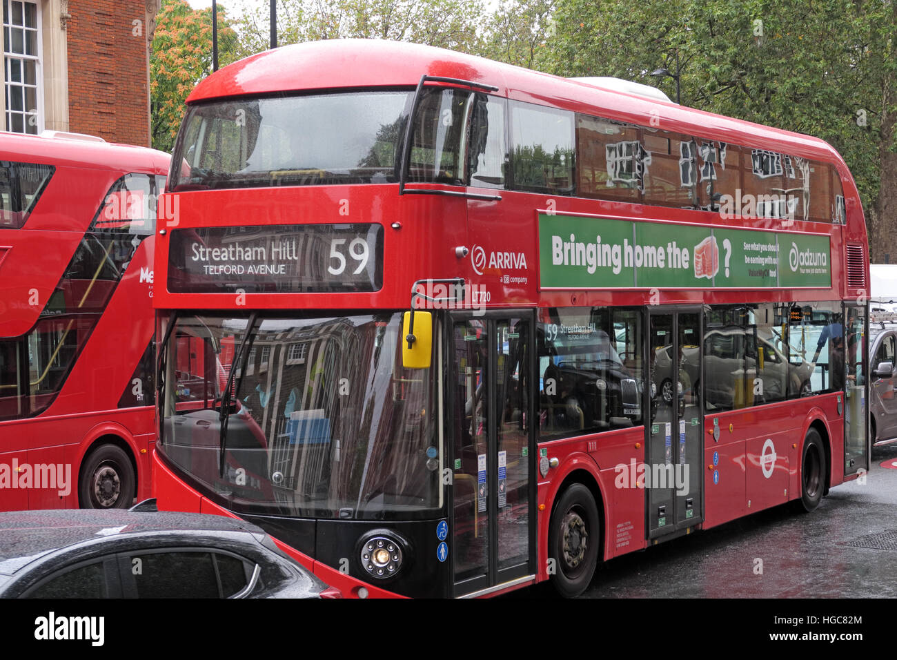 Red London New red Routemaster 59 to Streatham Hill Stock Photo