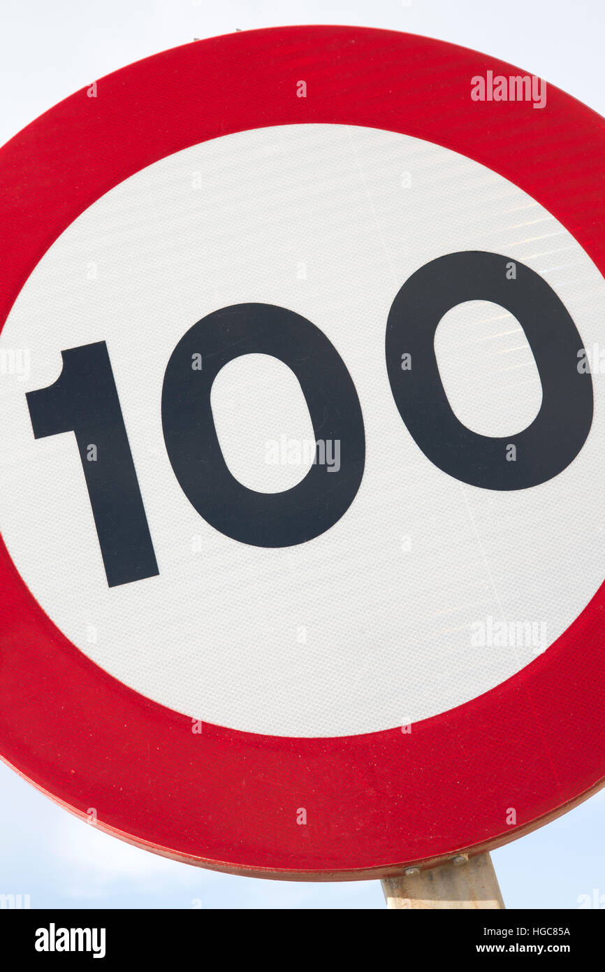 One Hundred Miles Per Hour Sign Stock Photo Alamy