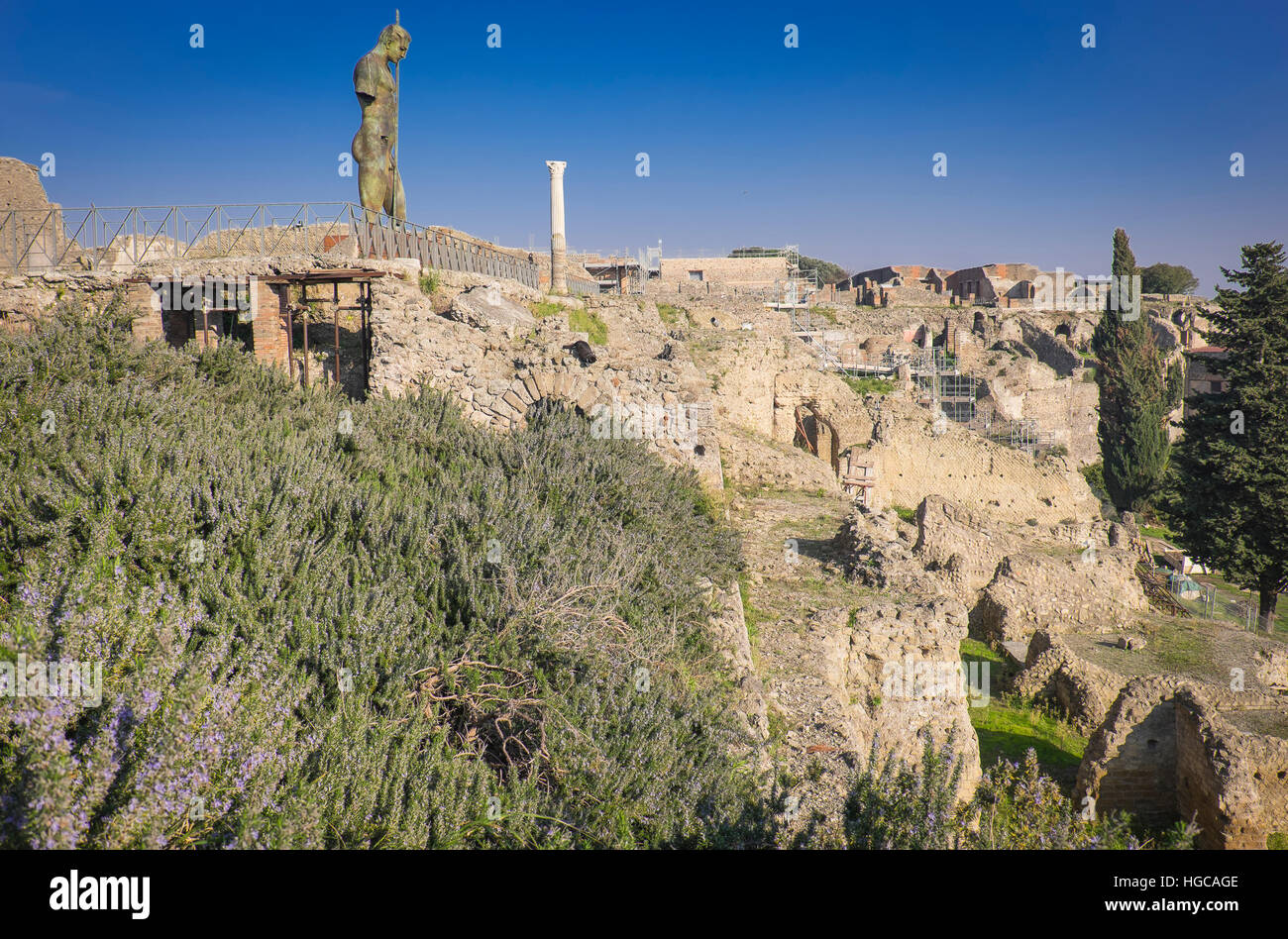 Pompeii was an ancient Roman towncity near modern Naples, in the Campania region of Italy Stock