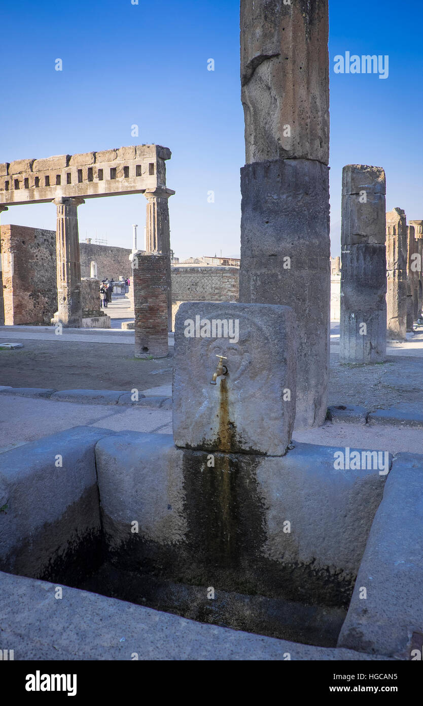 Pompeii was an ancient Roman towncity near modern Naples, in the Campania region of Italy Stock