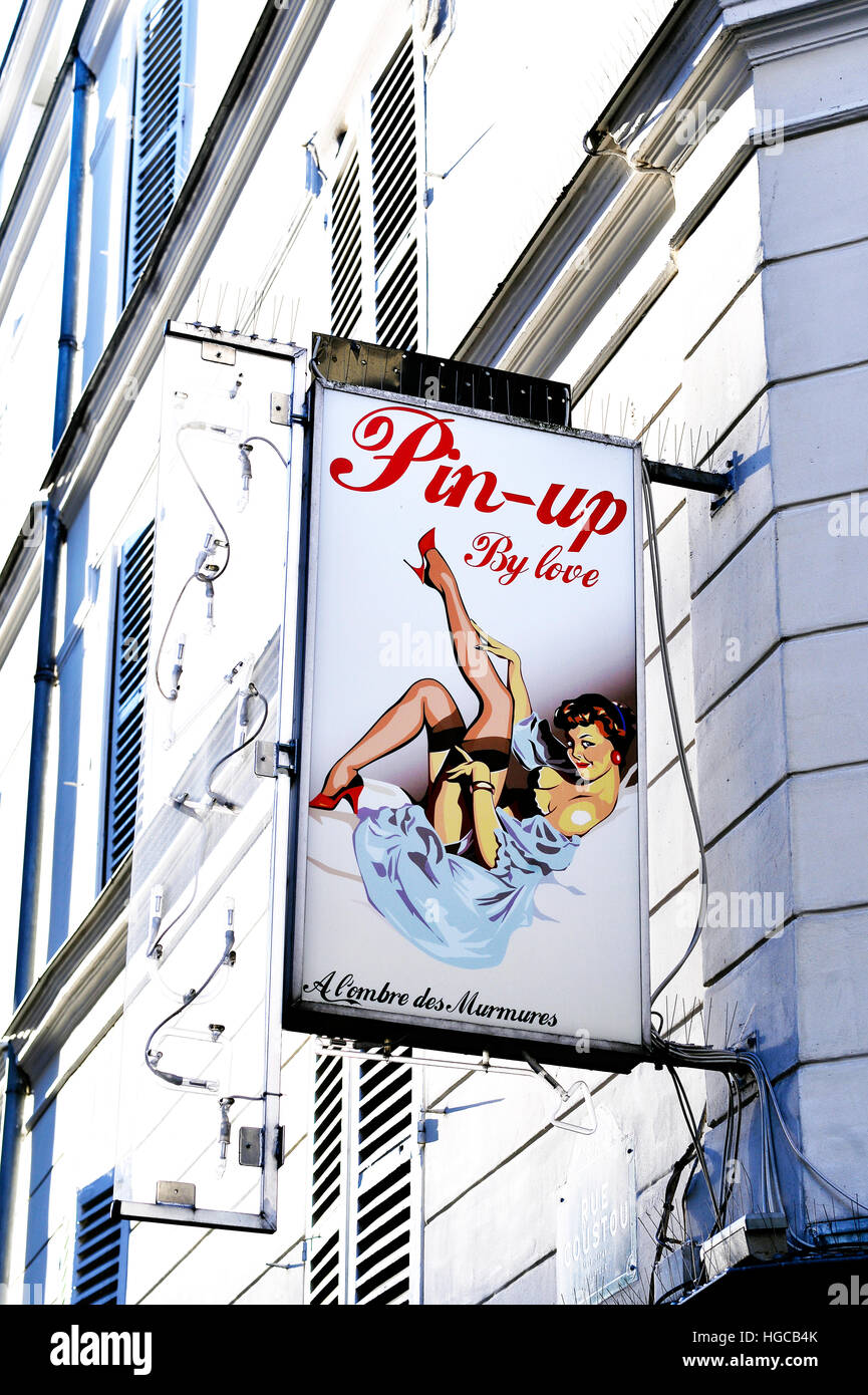 PinUp bar sign in Pigalle, Paris, France Stock Photo Alamy