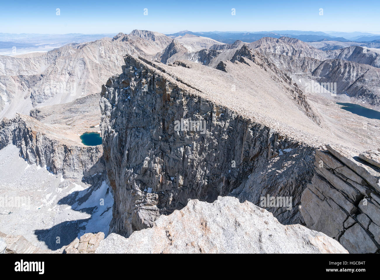 A view from the summit of Mount Whitney, Sequoia National Park, California, United States of America, North America Stock Photo