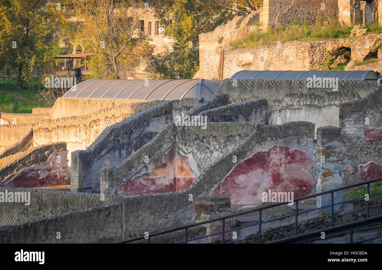 Pompeii was an ancient Roman towncity near modern Naples, in the Campania region of Italy Stock