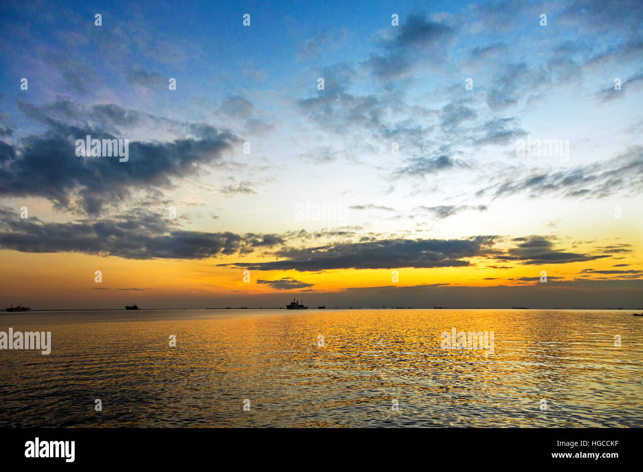 Sunset on Manila Bay, Philippines Stock Photo