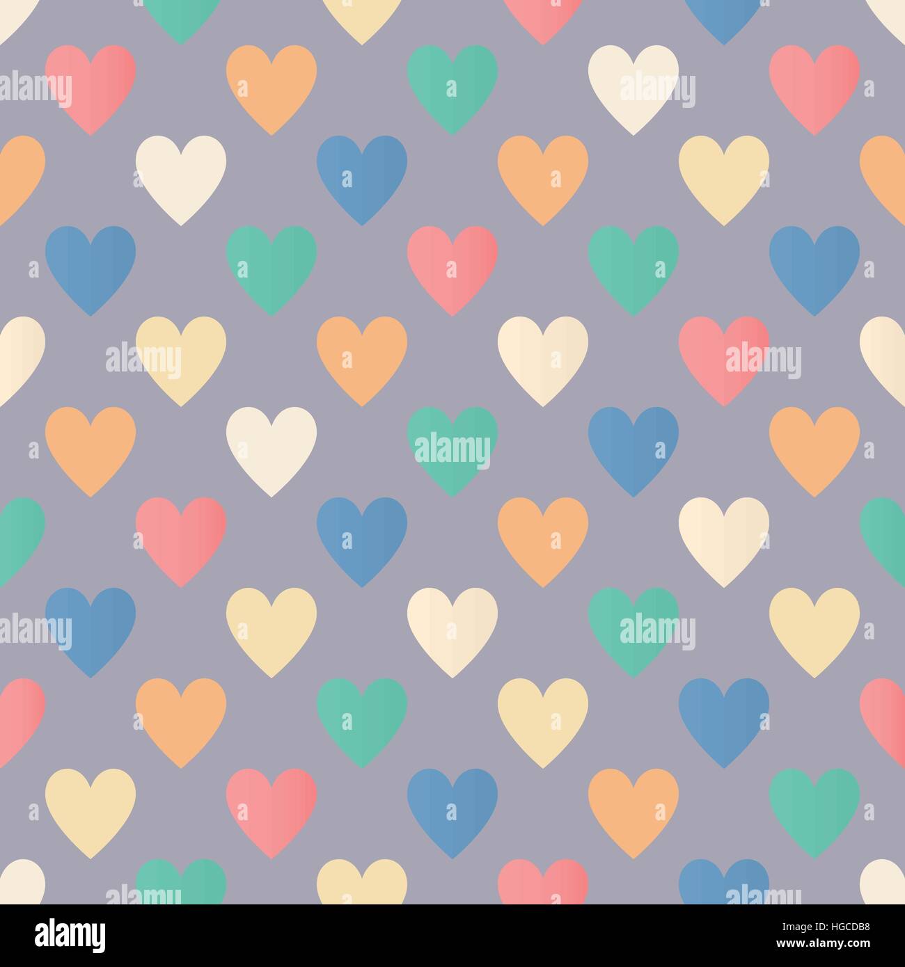 Seamless colorful hearts pattern on gray background Stock Vector Image ...