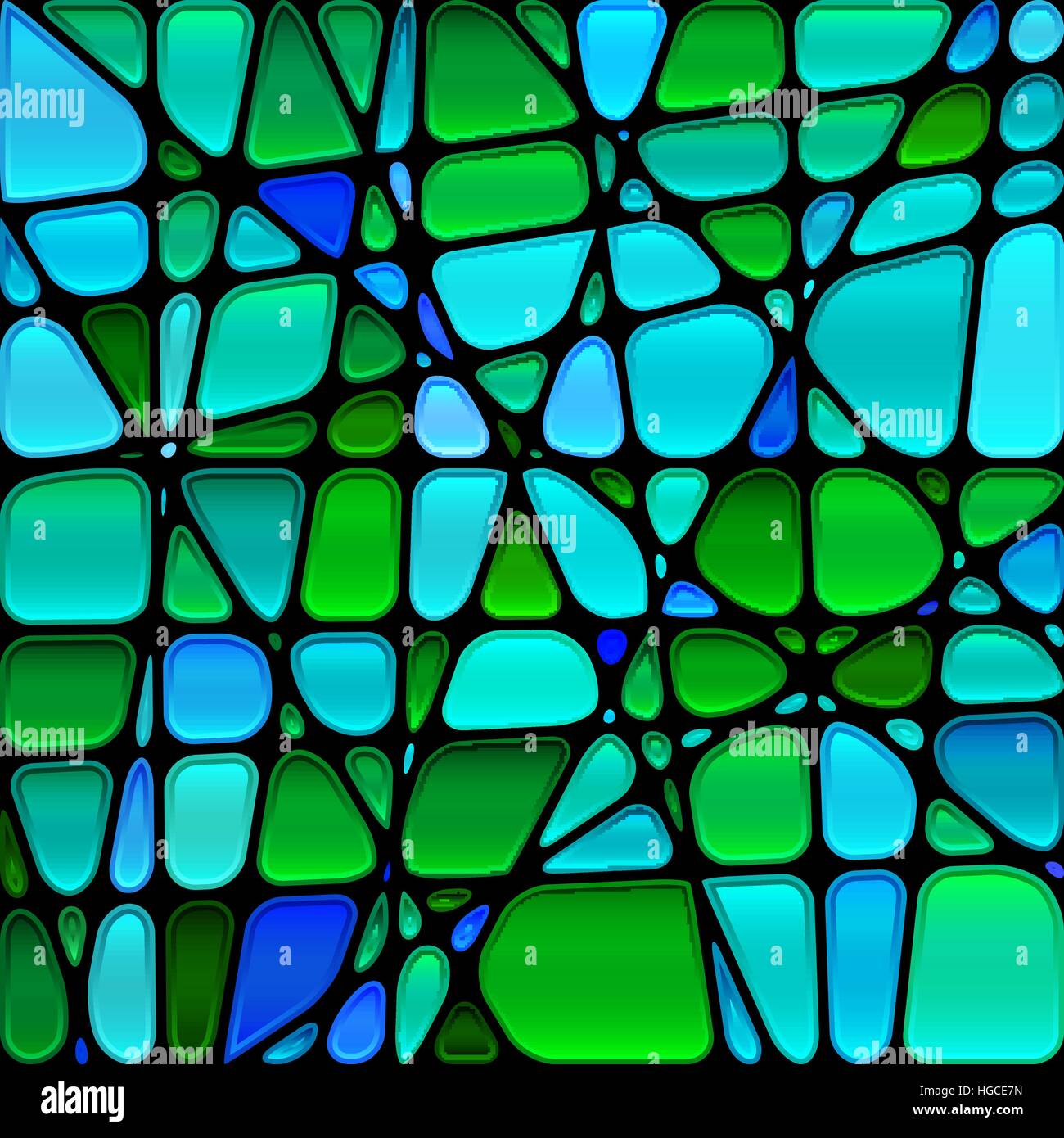 abstract vector stained-glass mosaic background - green and blue Stock ...