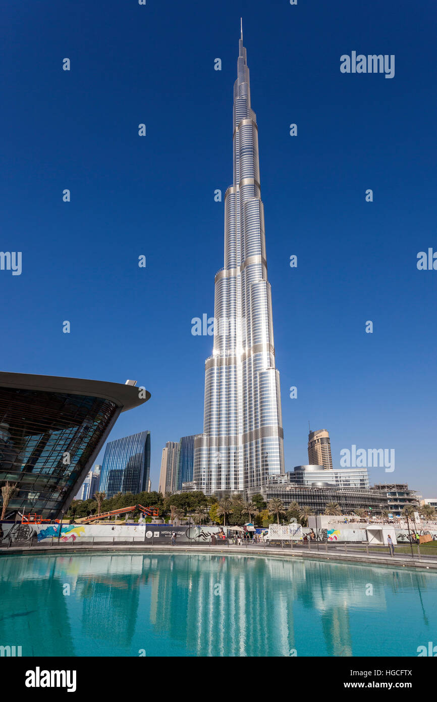 Burj Khalifa - the highest building in the world. Dubai Stock Photo