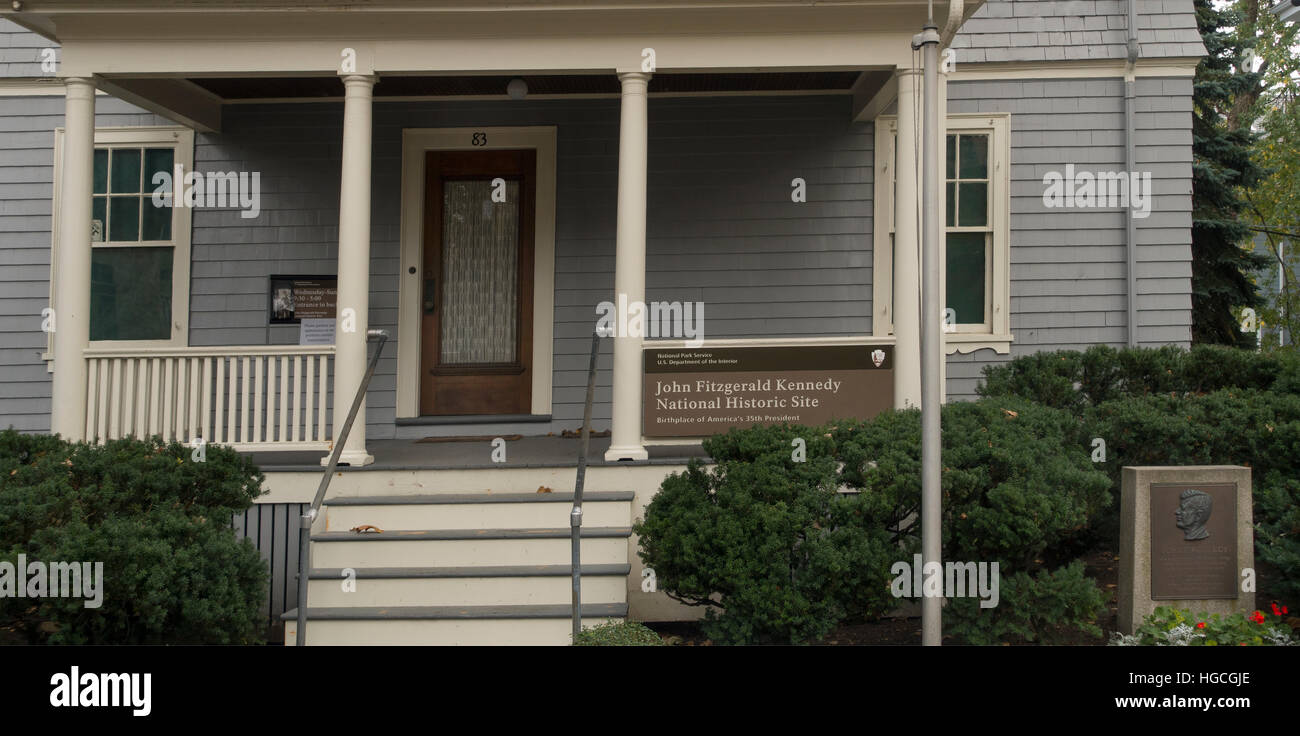 John Fitzgerald Kennedy National historic site house Brookline MA Stock ...