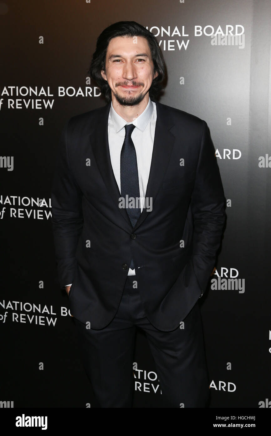 NEW YORK-JAN 4: Actor Adam Driver attends the National Board of Review Gala at Cipriani Wall Street in New York on January 4, 2017. Stock Photo