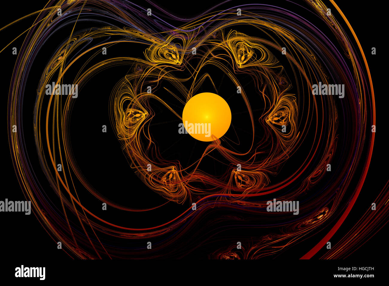 Fractal image of colorful lines forming a vortex motion Stock Photo - Alamy