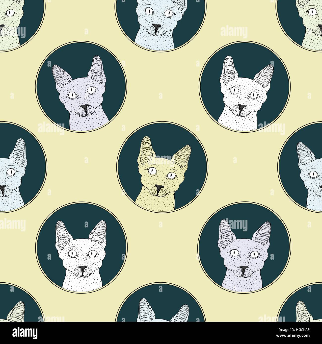 Vector Seamless cats pattern Stock Vector Image & Art - Alamy