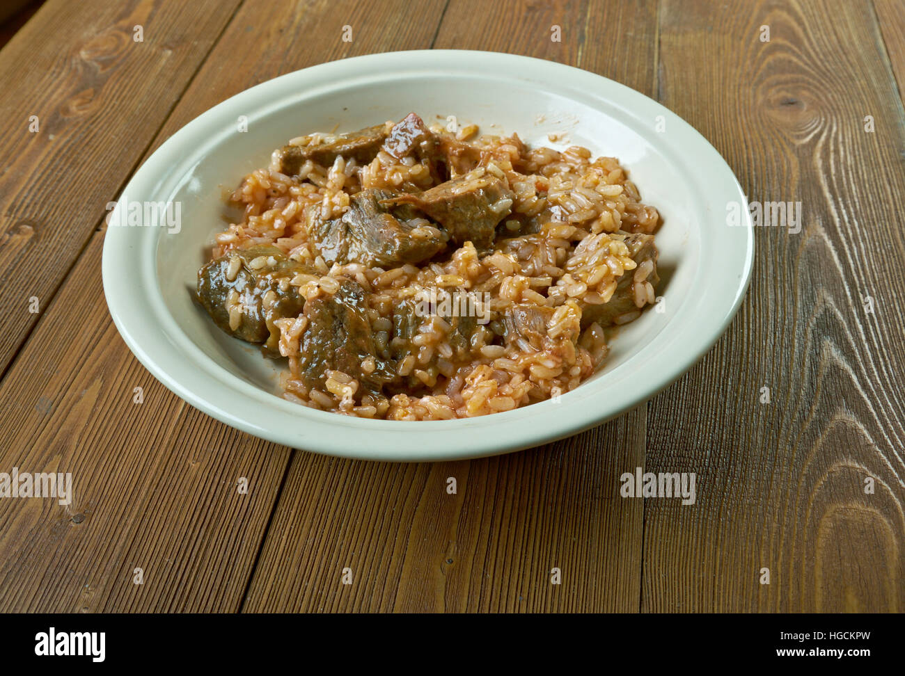 Portuguese Rabbit Rice arroz de cabidela - Portuguese dish made with rabbit Stock Photo - Alamy