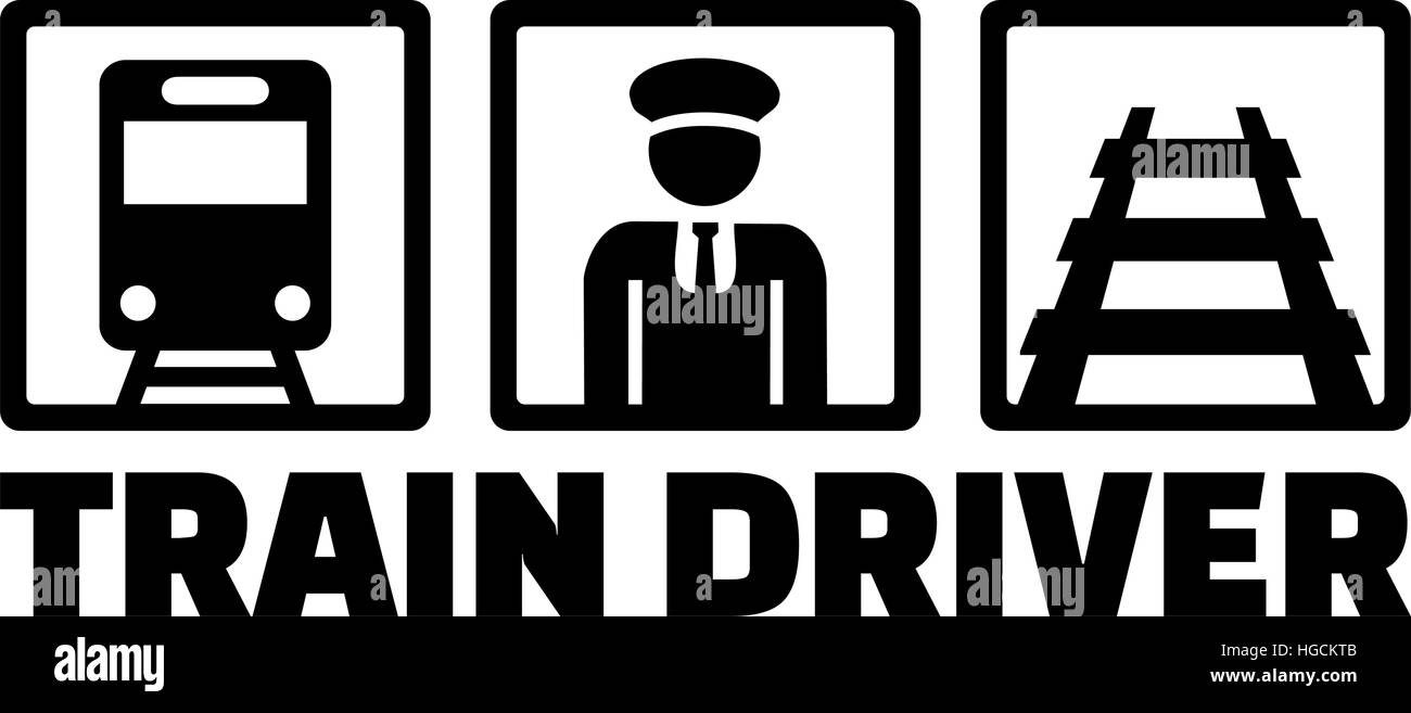 Train driver icons with job title Stock Vector Image & Art Alamy