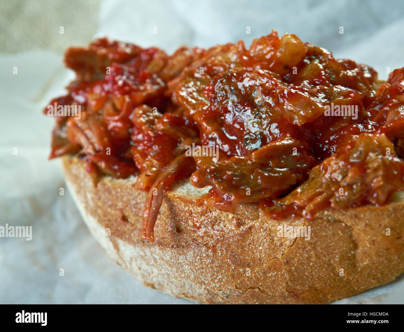 Beef Manhattan dish consisting of roast beef and gravy in New York City