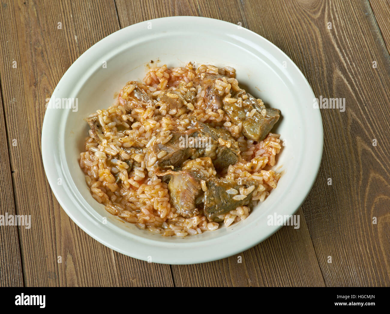 Portuguese Rabbit Rice arroz de cabidela - Portuguese dish made with rabbit Stock Photo - Alamy