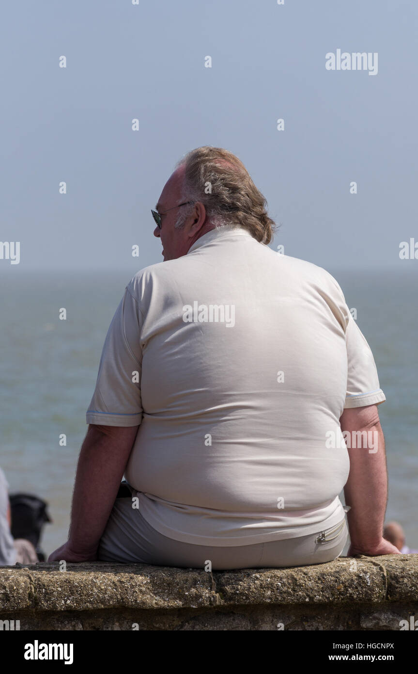 Back of obese man hi-res stock photography and images - Alamy