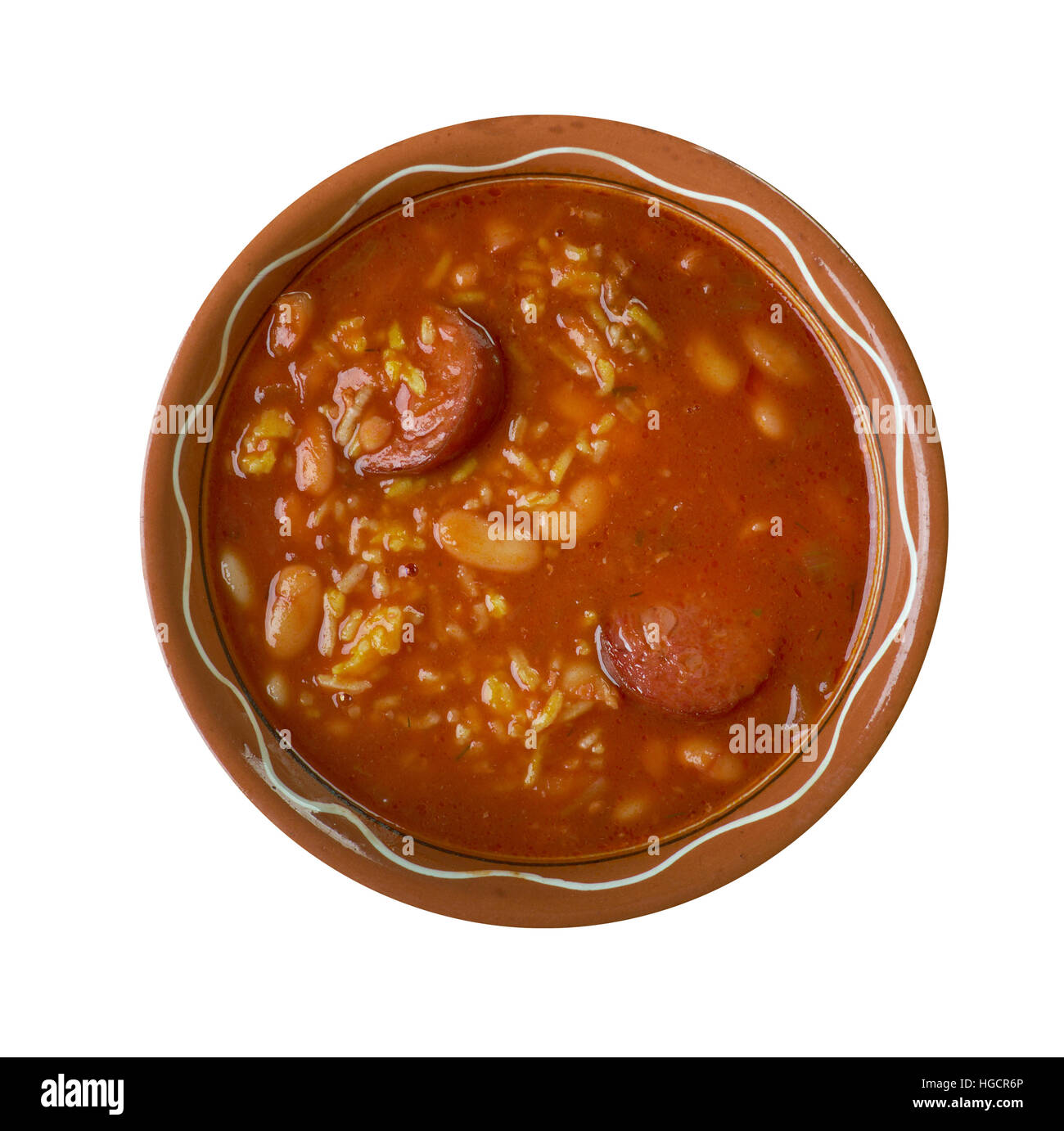 Chorizo, Rice and Bean Soup.Spanish cuisine Stock Photo Alamy