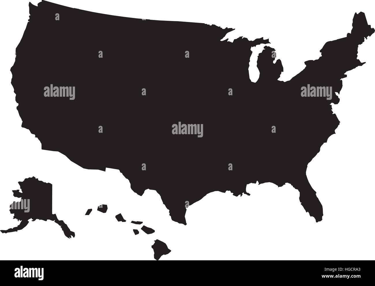 United States of America map with - United States Of America Map With Hawaii HGCRA3