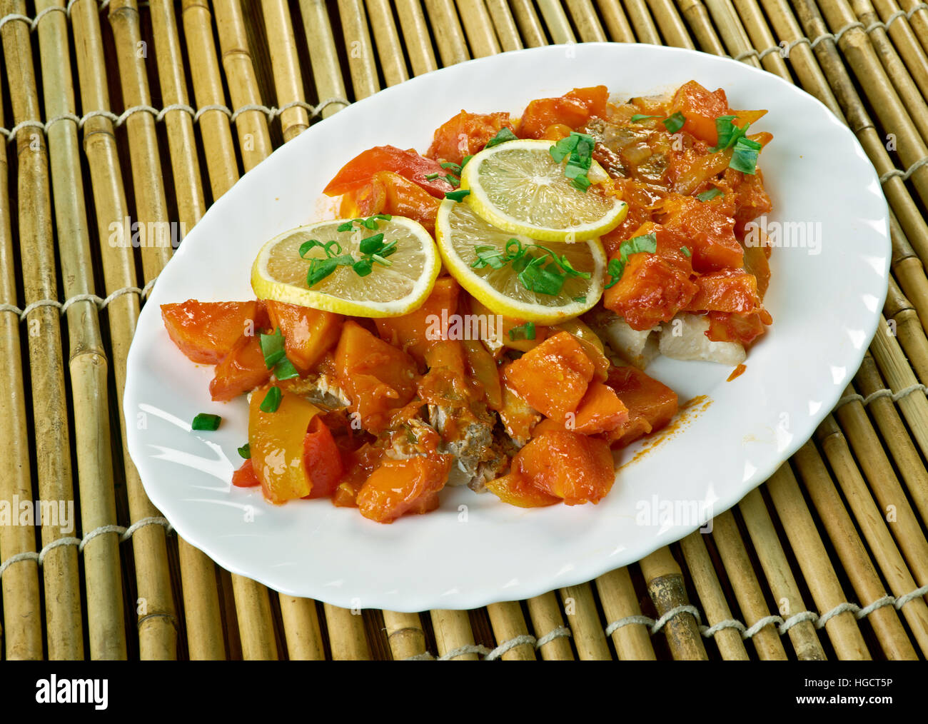 Marake Kaloune - Fish in Sauce,  Djiboutian fish stew. Stock Photo