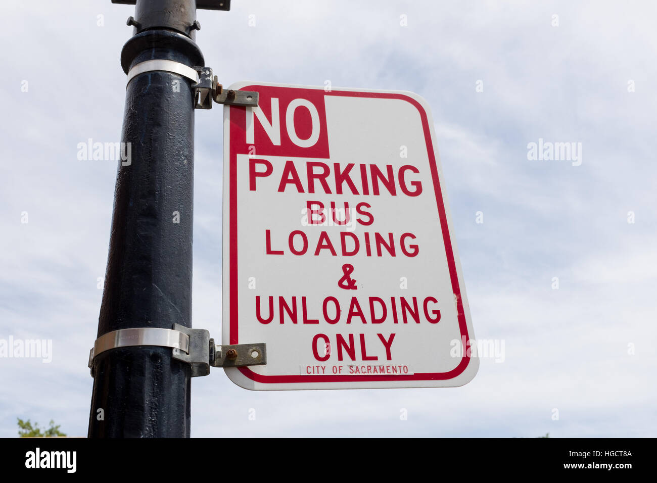 No parking bus loading and unloading sign Stock Photo Alamy