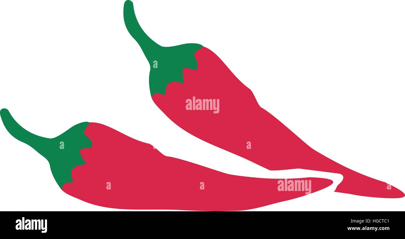 Two Chilli peppers Stock Vector