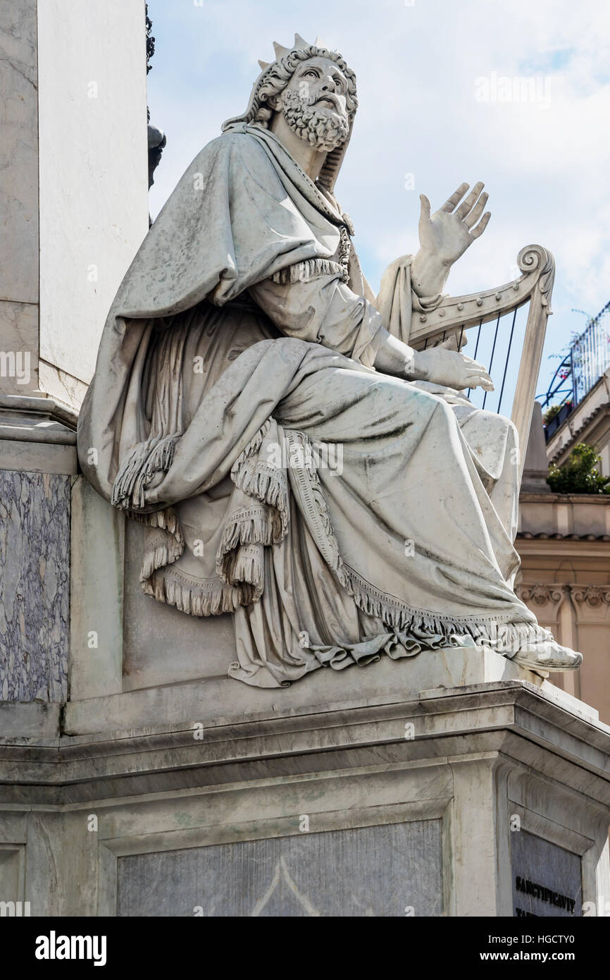 Biblical statue of King David located at the base of The Column of the  Immaculate Conception , Rome, capital of Italy and Lazio region, Europe  Stock Photo - Alamy