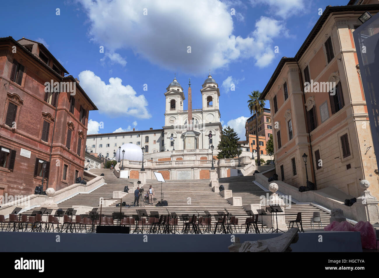 The Spanish Steps, seen from Piazza di Spagna , Rome,  capital of Italy and  Lazio region, Europe Stock Photo