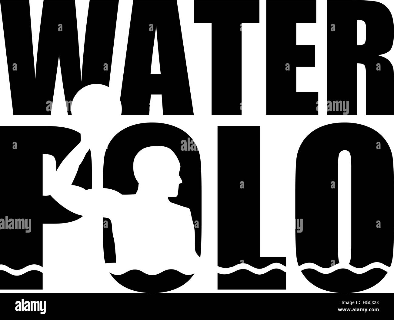 Water polo word with silhouette cutout Stock Vector Image & Art Alamy