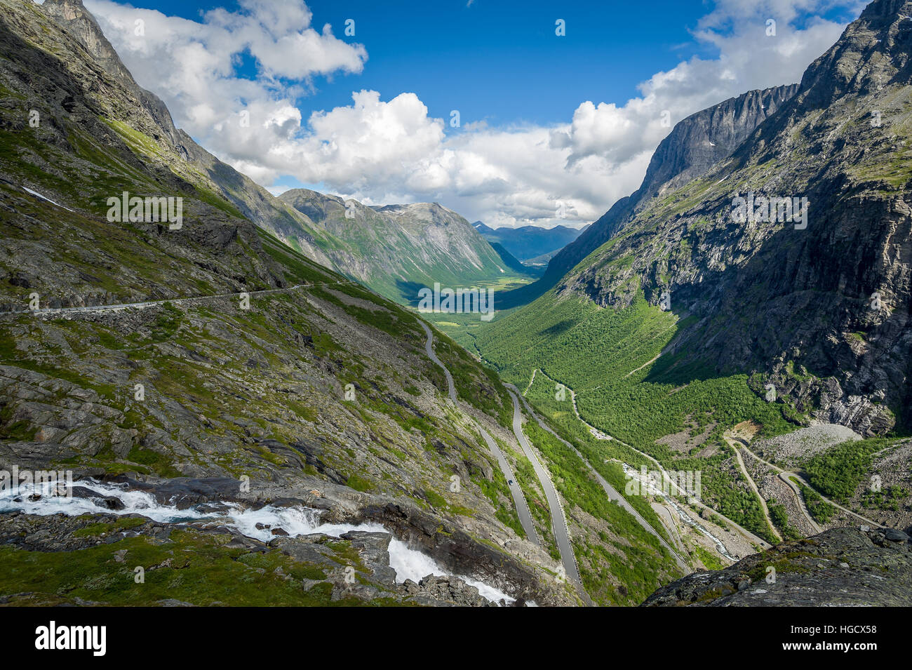Trollstigen road landscape, Norway. Stock Photo