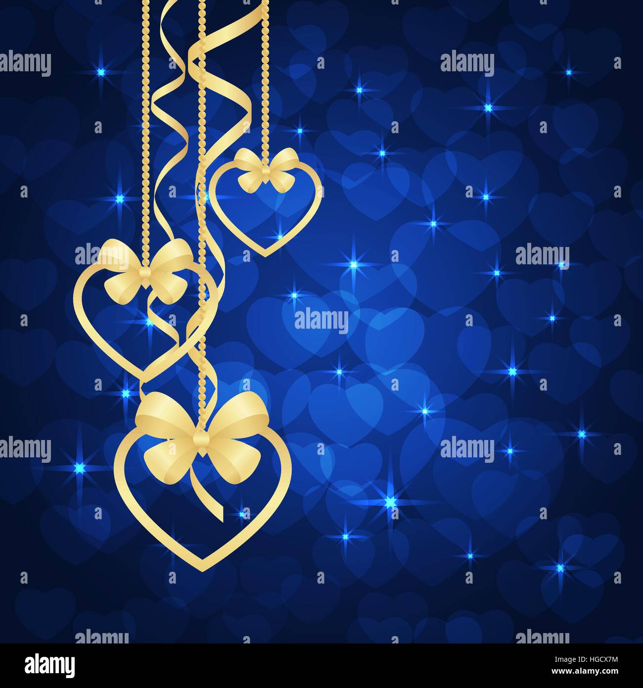 Beautiful valentines day golden hearts Stock Vector Images - Alamy