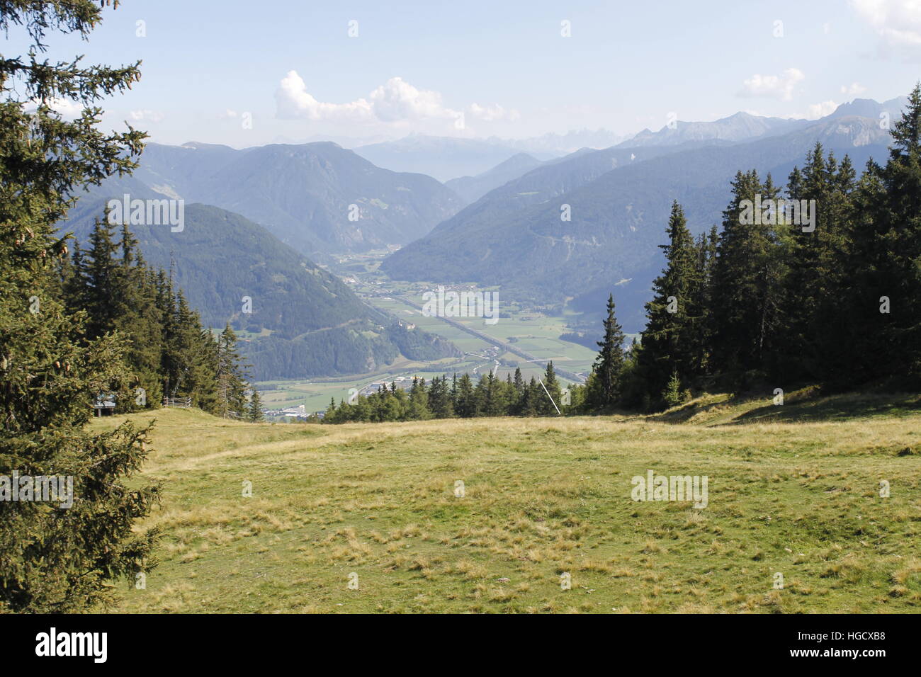 view of the  Valley Isarco in south Tyrol in Italy Stock Photo