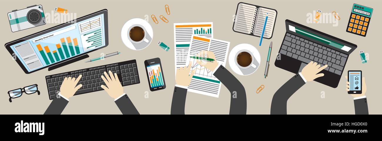 Modern workplace - vektor flat style Stock Vector Image & Art - Alamy