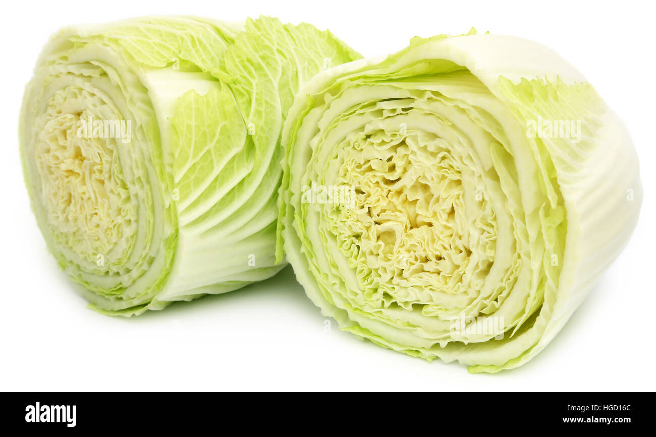 Chinese cabbage over white background Stock Photo