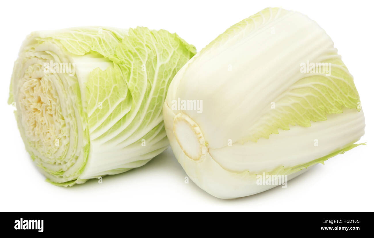 Chinese cabbage over white background Stock Photo