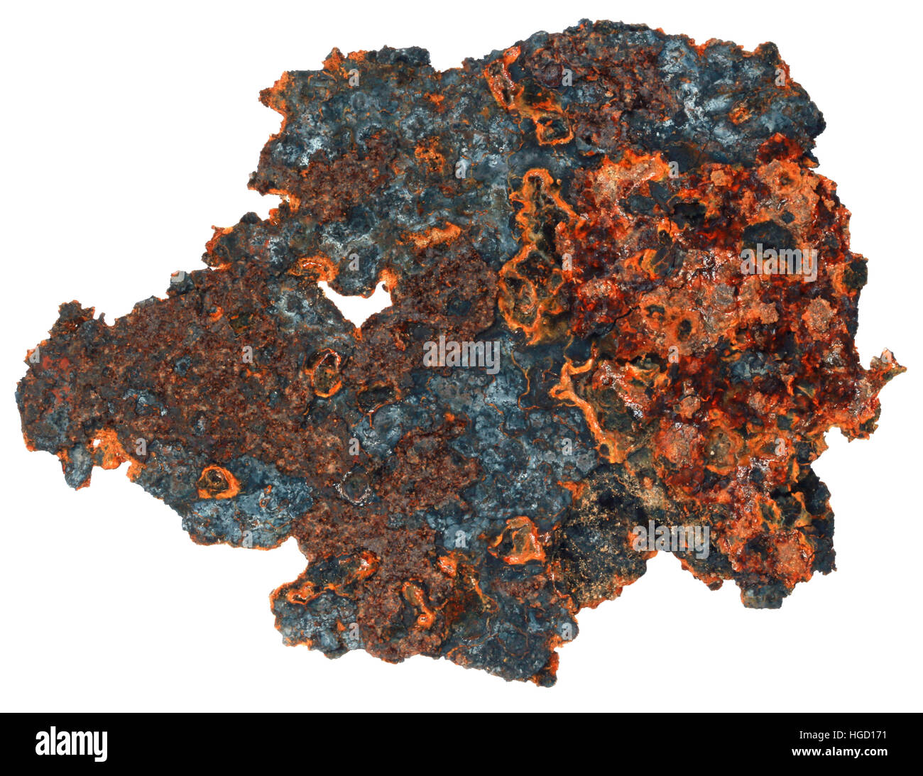 Rusty metal sheet over white background Stock Photo