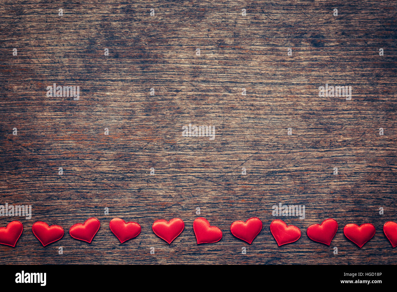 Red heart on wood background with space for Valentine Day Stock Photo ...