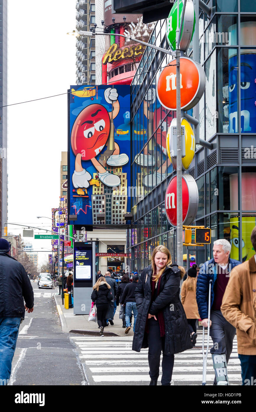M&M Store, Times Square, New York. Stock Photo