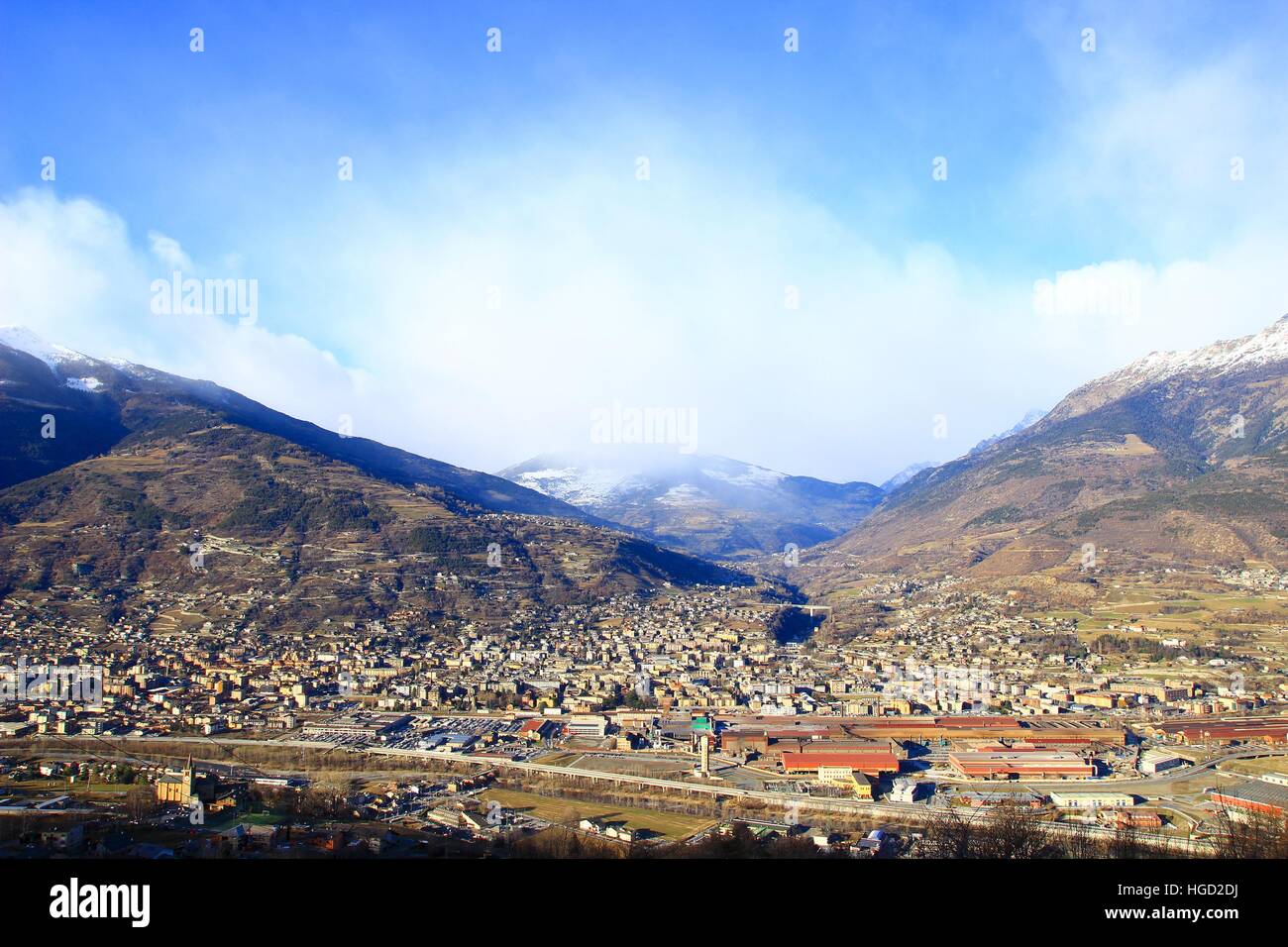 Aosta town in Italy Stock Photo