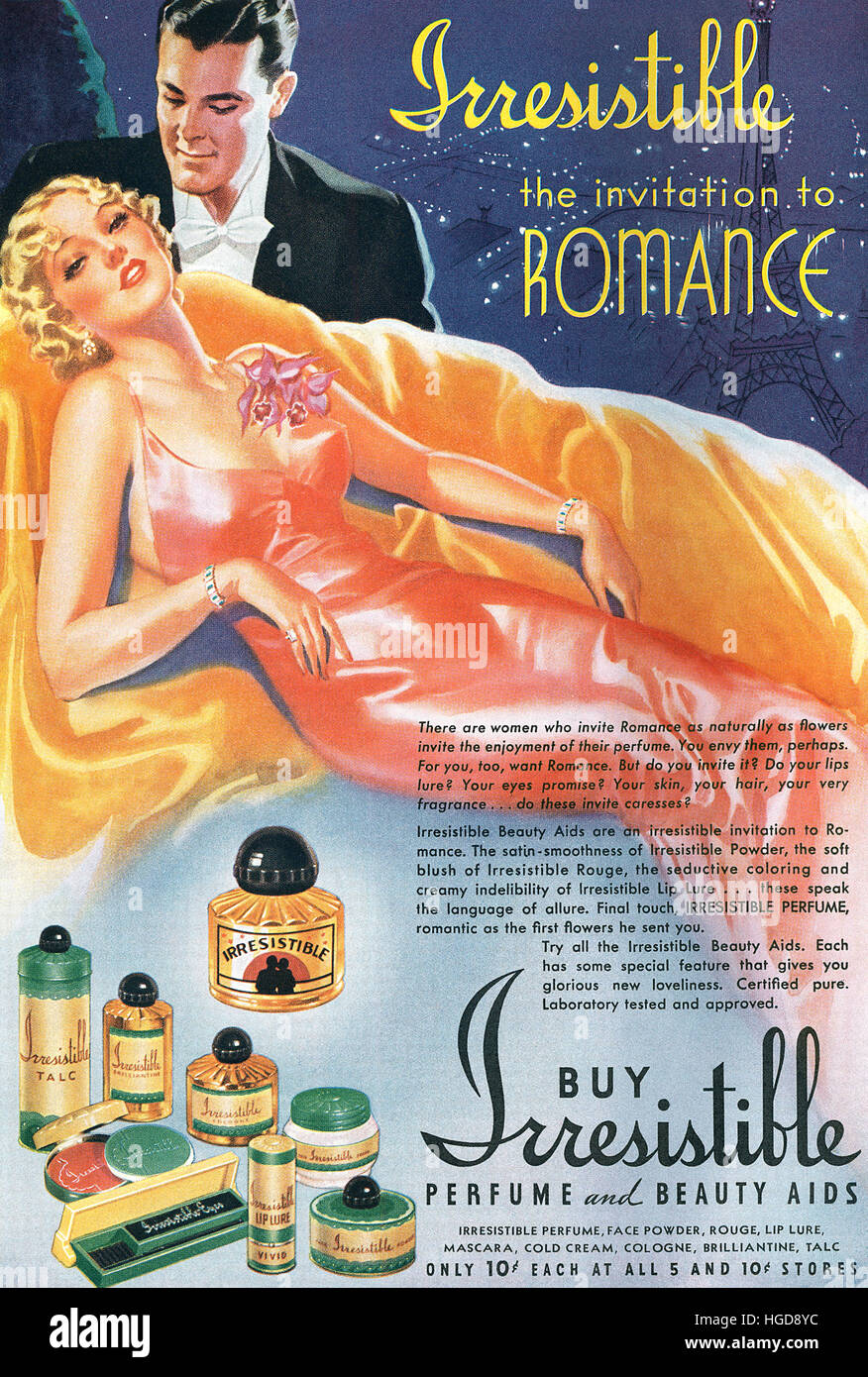 VINTAGE PERFUME AD Retro Mid-century Ad Vintage Ladies 